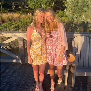 Maeve Yellow and Pink Floral Dresses